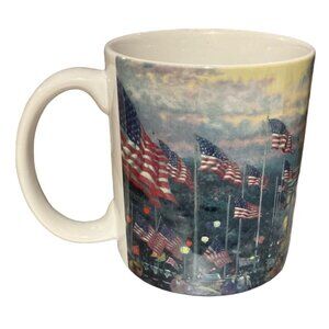 Thomas Kinkade Ceramic Coffee Mug Flags Over The Capitol 2011 Patriotic Art